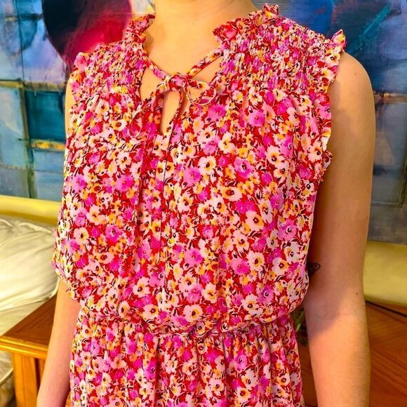 GYPSIES & MOONDUST FLORAL PRINT RUFFLED DRESS M - Picture 7 of 11